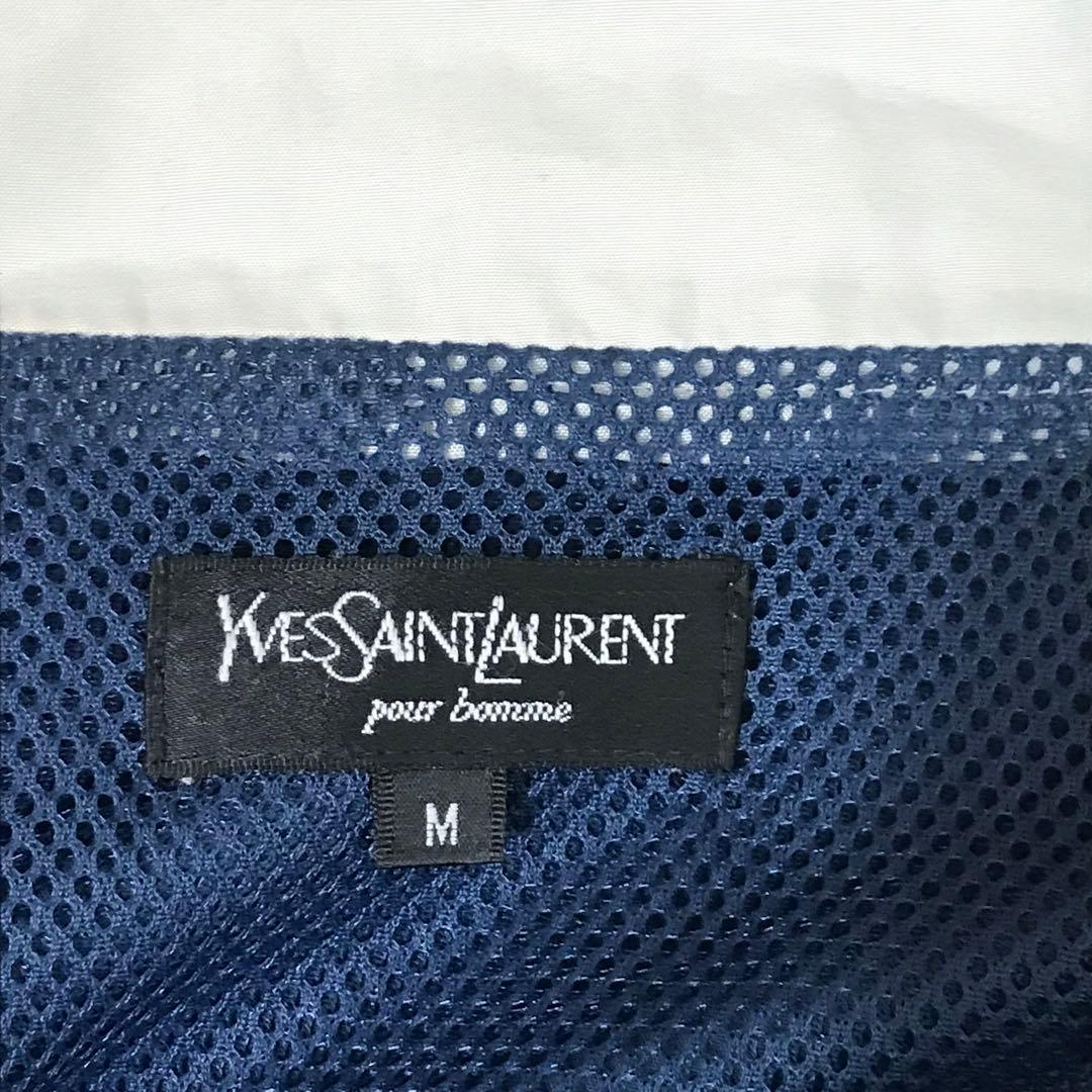 90s イヴ・サンローラン　YSL フルジップジャンパー　刺繍　バックロゴ　M