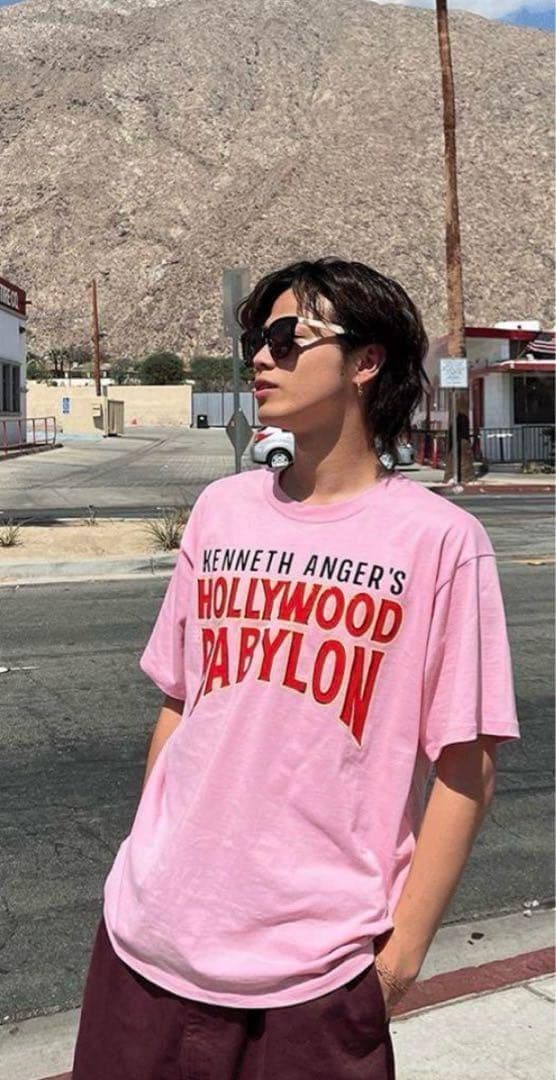 GUCCI グッチ プリントTシャツ ピンク メンズ コムドット やまと着用