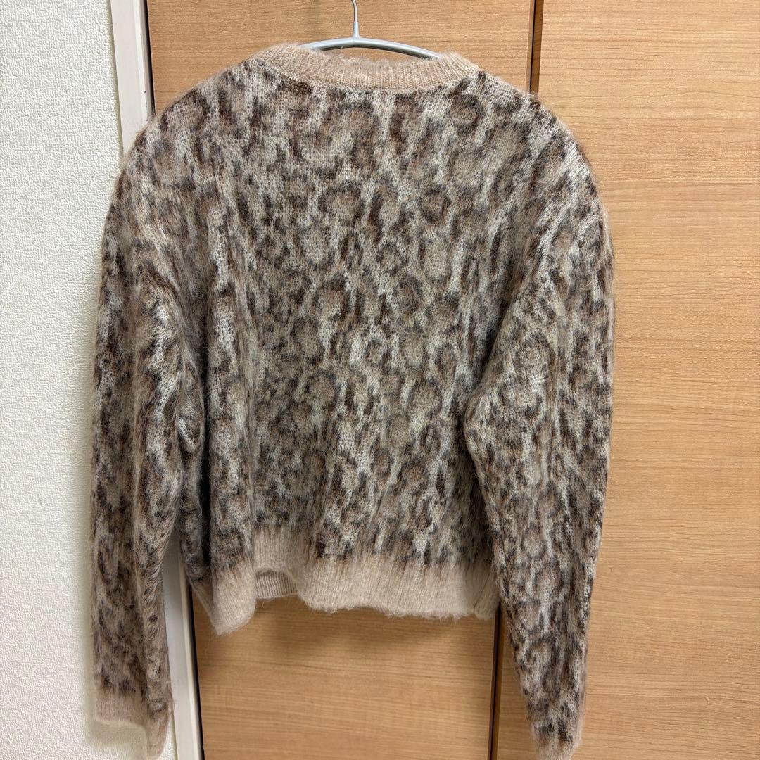 6(ROKU)モヘヤブレンド レオパード カーディガン