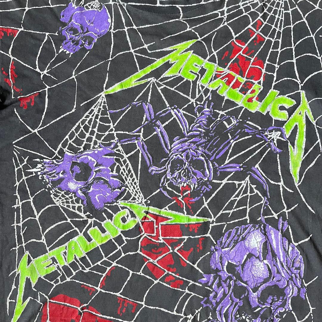 90s LLICA バンドTシャツ skull spider web