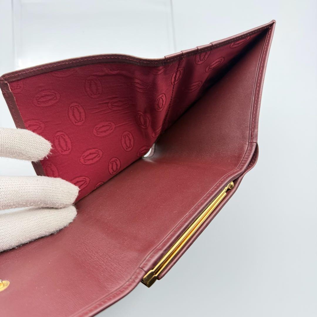 ✨美品✨Cartier マストライン 三つ折り財布 がま口 レザー ユニセックス