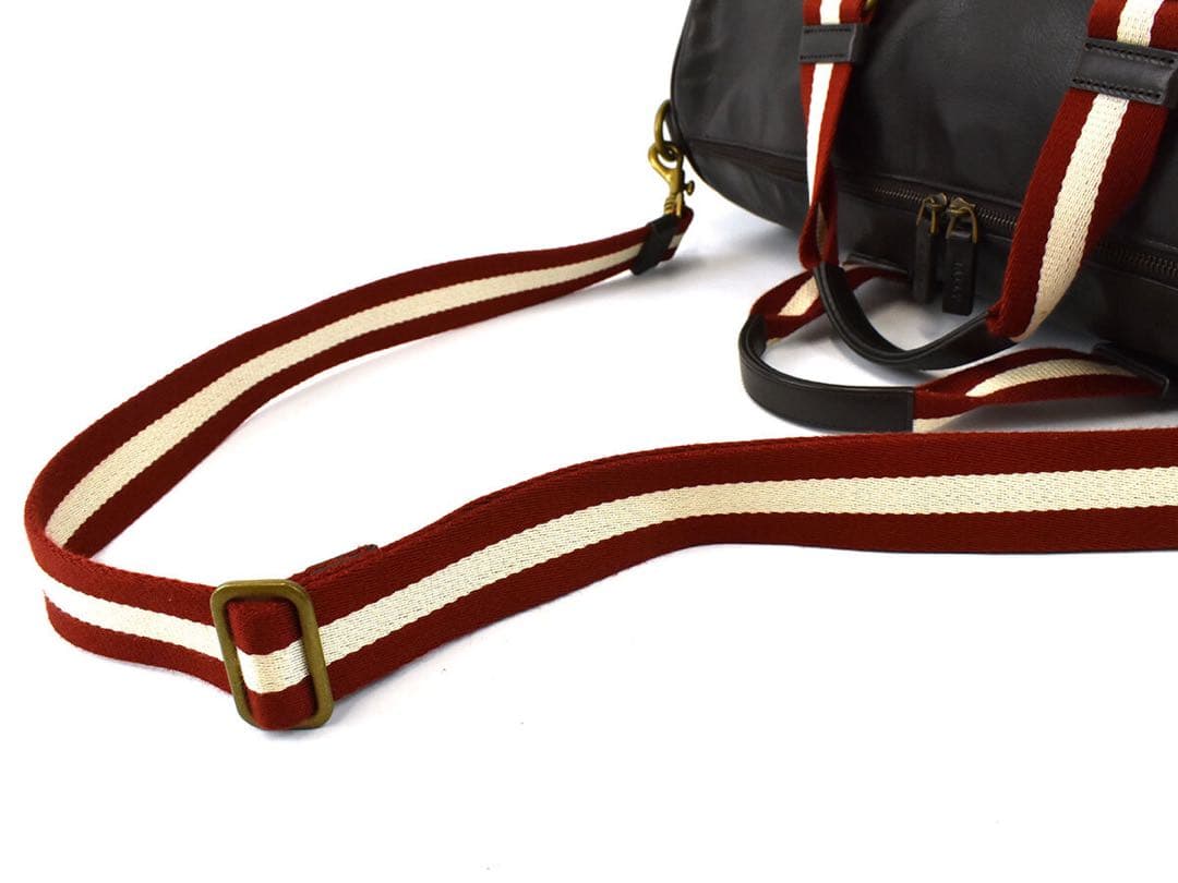 バリー 2WAY ボストンバッグ トラベルバッグ レザー ブラウン レッド