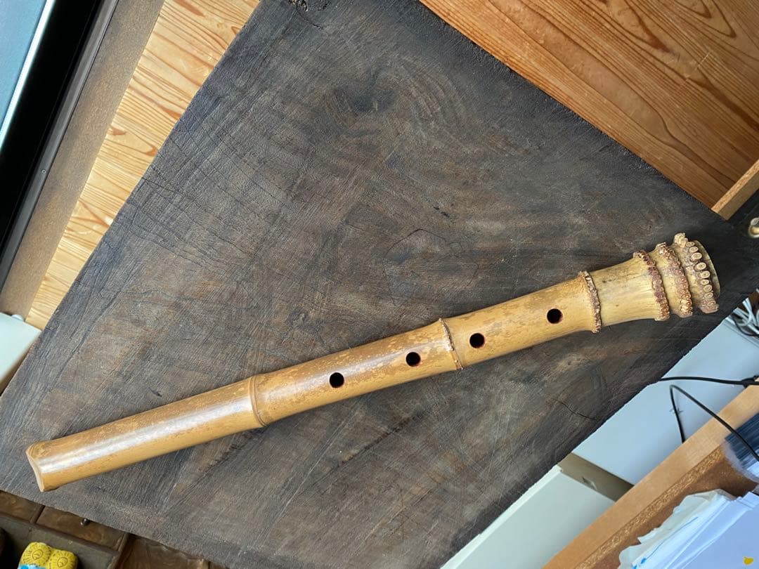 尺八本体 管楽器 雅楽 和楽器 竹製 5穴 約53cm