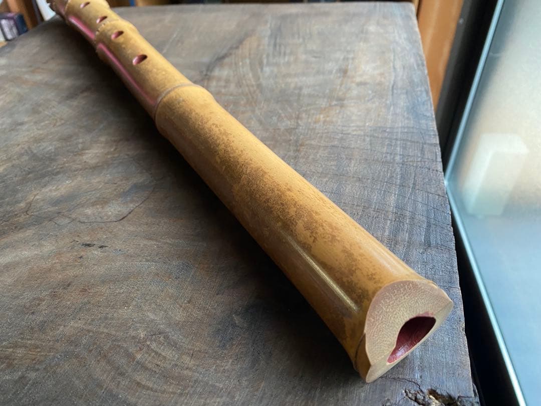 尺八本体 管楽器 雅楽 和楽器 竹製 5穴 約53cm