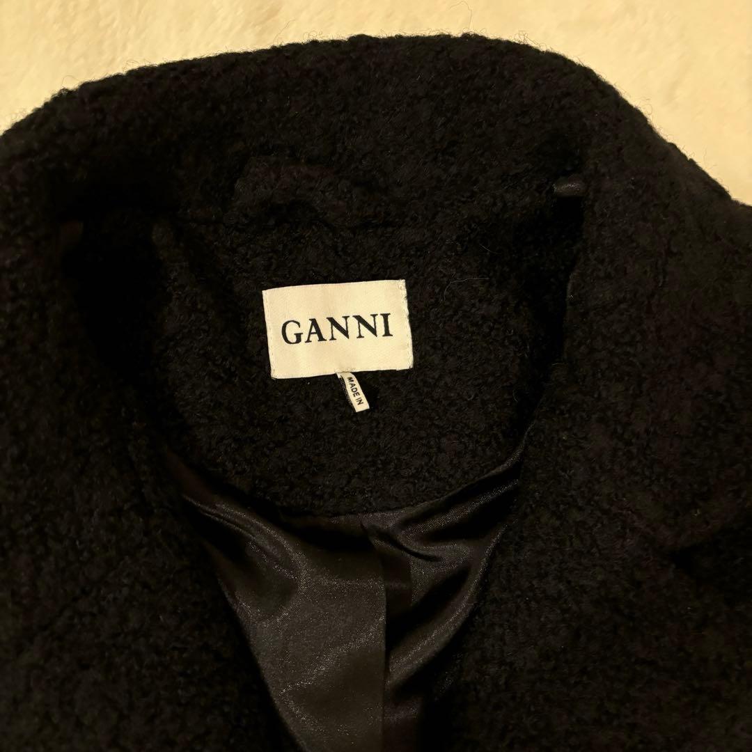 GANNI ガニー　ロングコート　ブラック