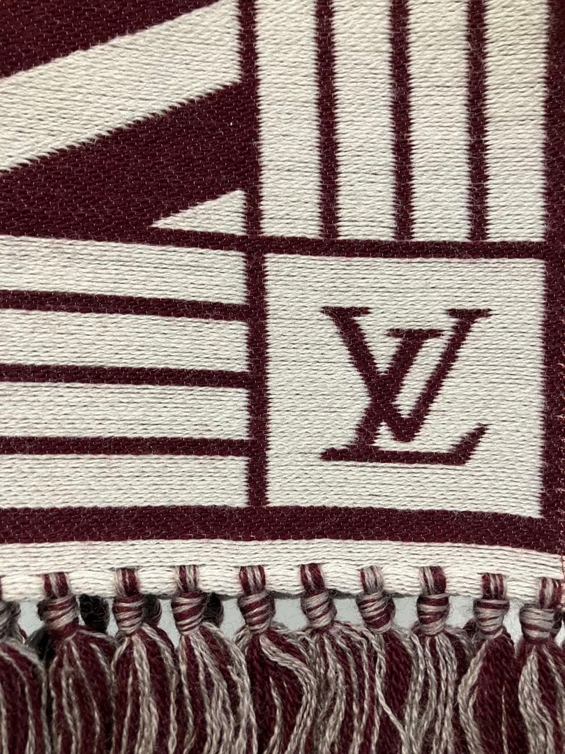 Louis Vuitton ストール アイボリー/バーガンディ