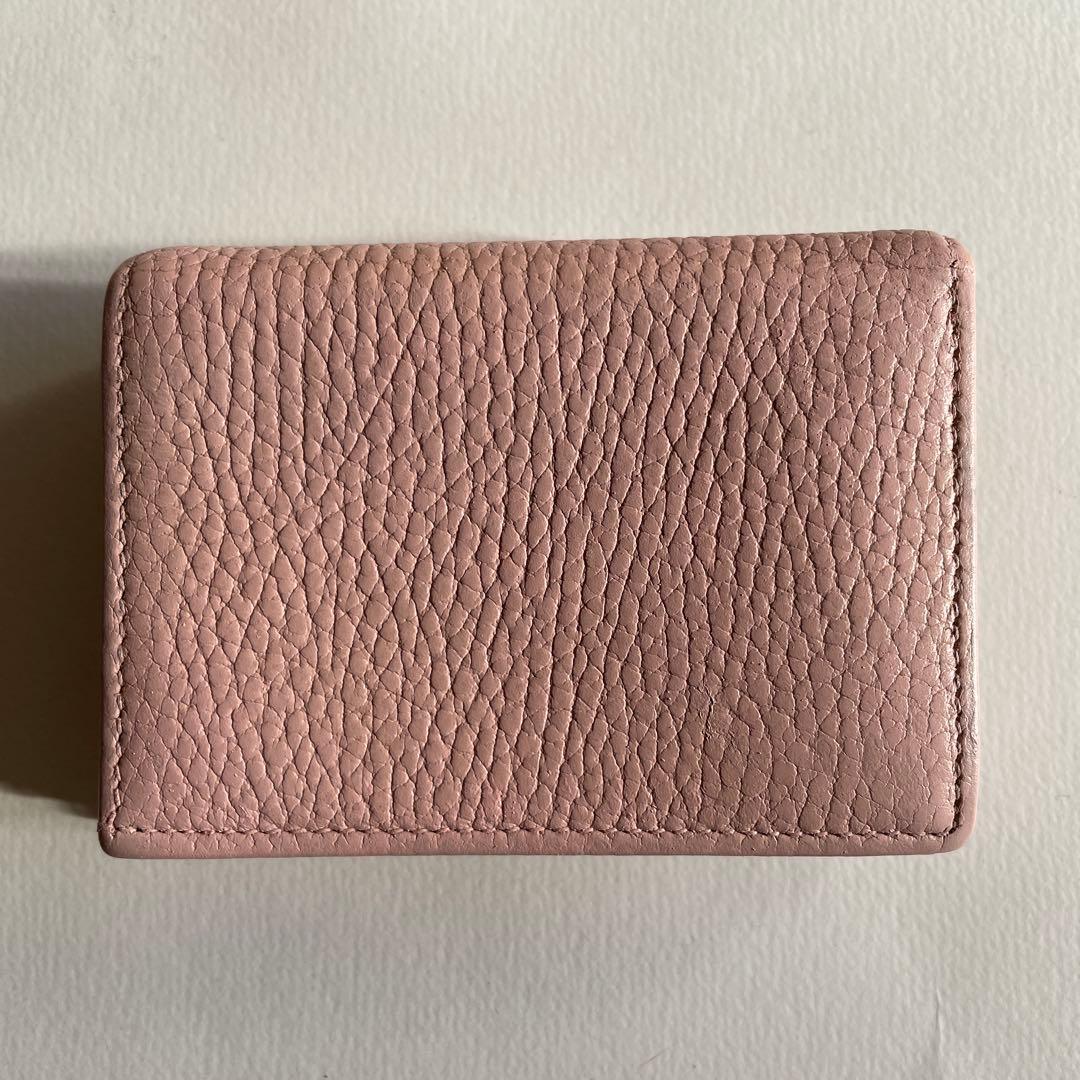 GUCCI 二つ折り財布 ピンク レザー　GGマーモント