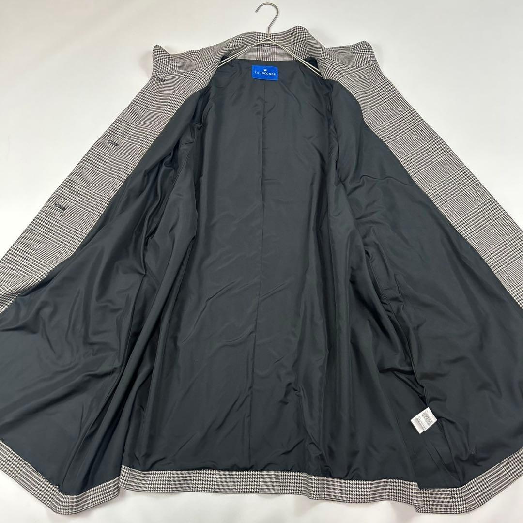 P384 美品 M ラジョコンダ ロングコート ブラック グレー レディース