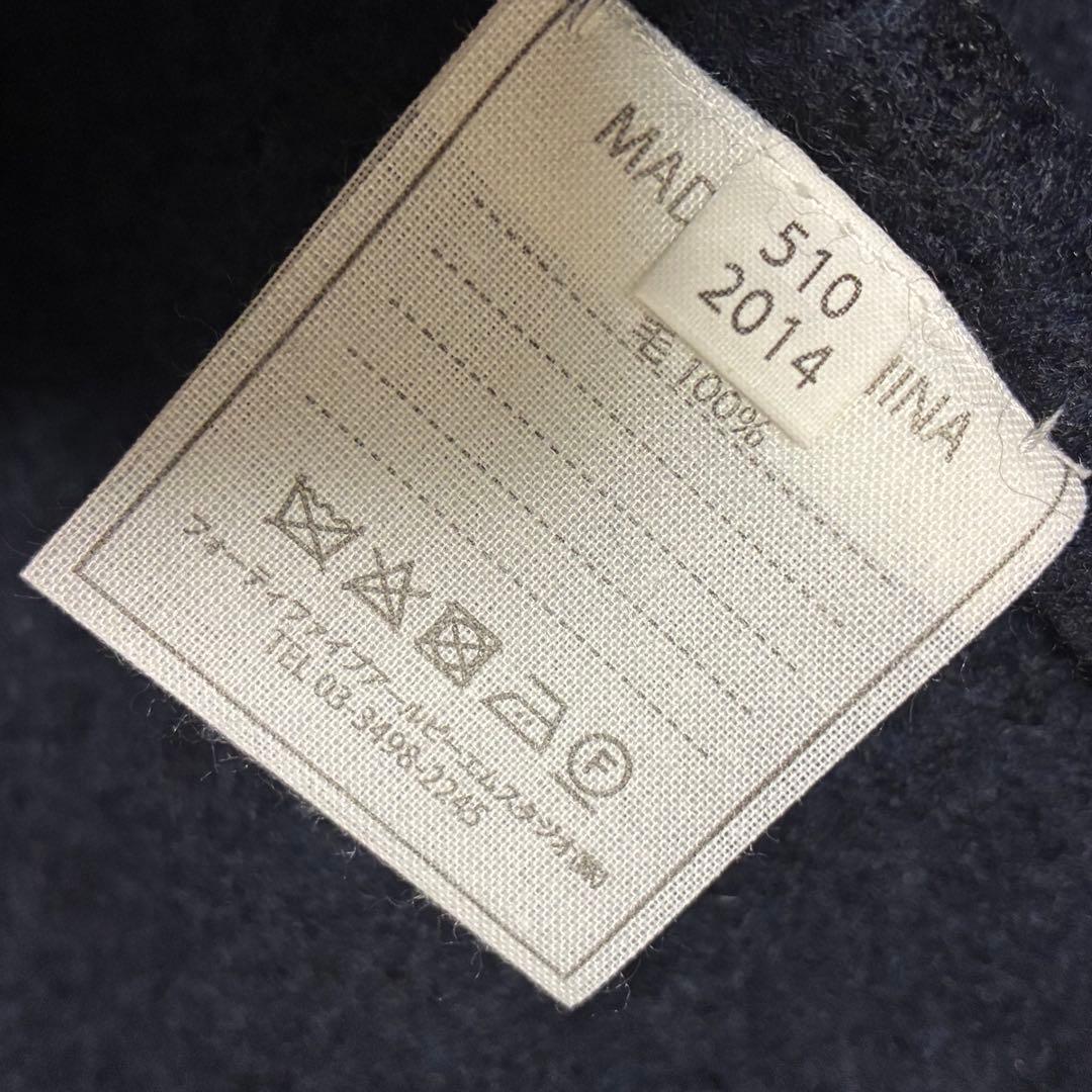 45r 高年式 フロート縮絨AKIYAフードコート ネイビー フーデットコート
