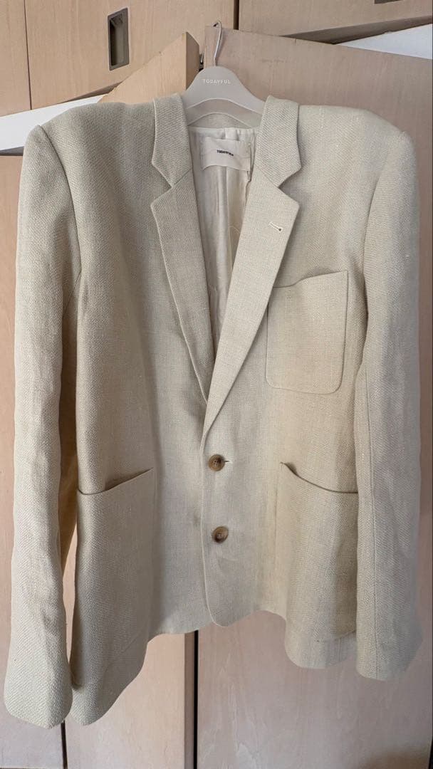 ジャケット・アウター todayful Boyfriend Linen Jacket38 ECRU