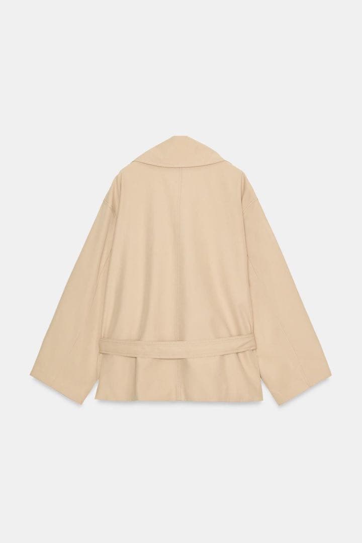 完売品ZARA ショートトレンチコートM-Lサイズ新品タグ付き