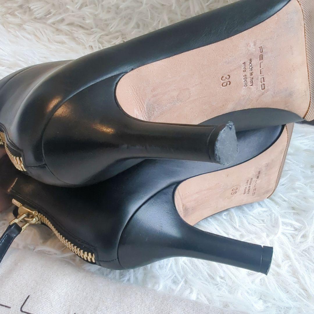 箱付き美品✨ペリーコ　TAXI80　レザーショートブーツ　ブラック黒　36