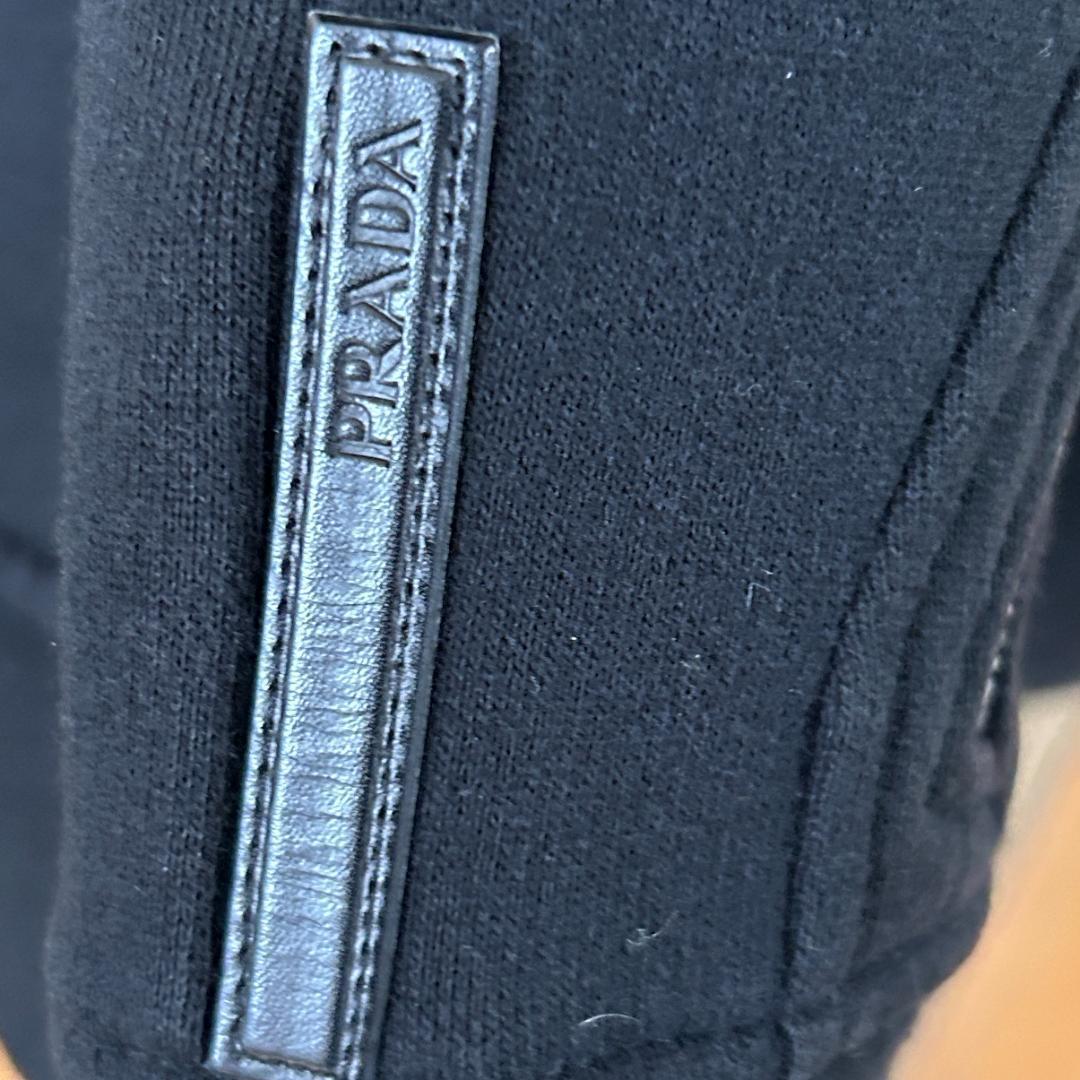 希少　PRADA SPORT　プラダ　バックロゴ　スウェット　ジップ　ベスト　黒