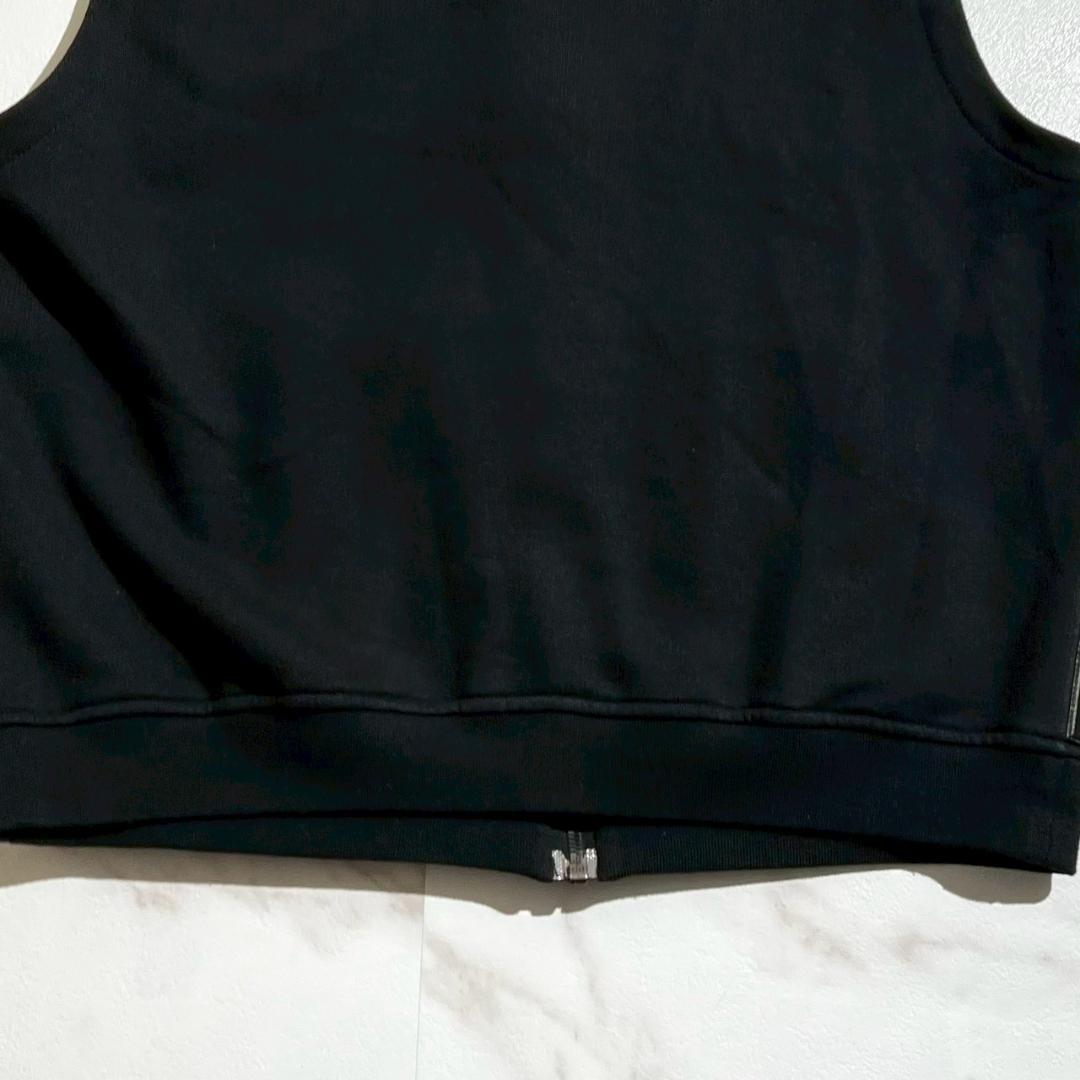 希少　PRADA SPORT　プラダ　バックロゴ　スウェット　ジップ　ベスト　黒