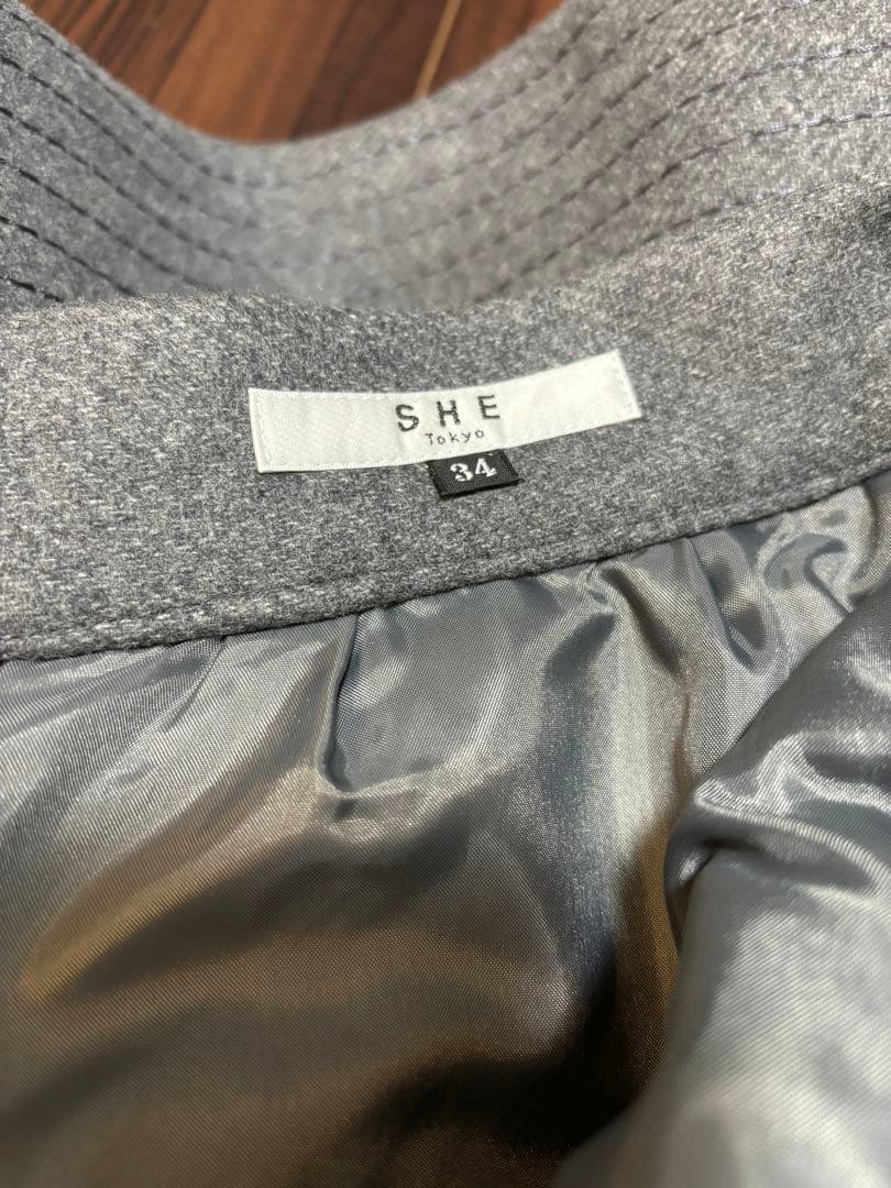 スカート she tokyo Velerie charcoal gray 34