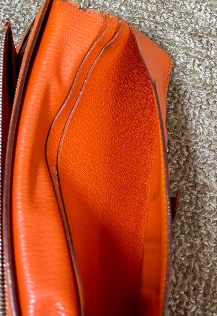 HERMES エルメス　べアン　オレンジ　　長財布