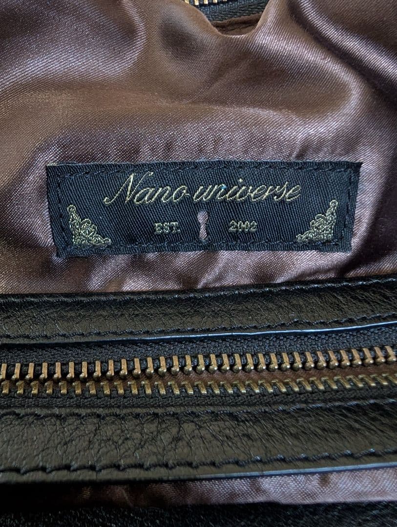 nano・universe　レザーボストンバッグ　本革　ナノ・ユニバース