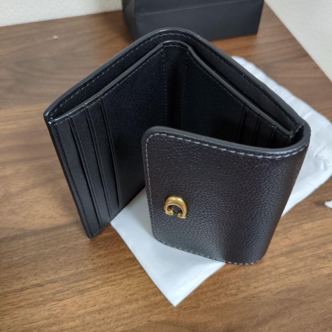 COACH ブラック三つ折り財布
