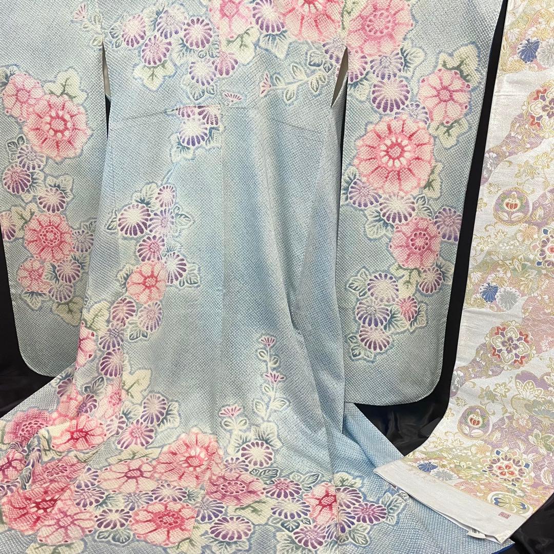 ■逸品■総絞り■菊花模様■古典正絹振袖フルセット■成人式結婚式■振袖一式