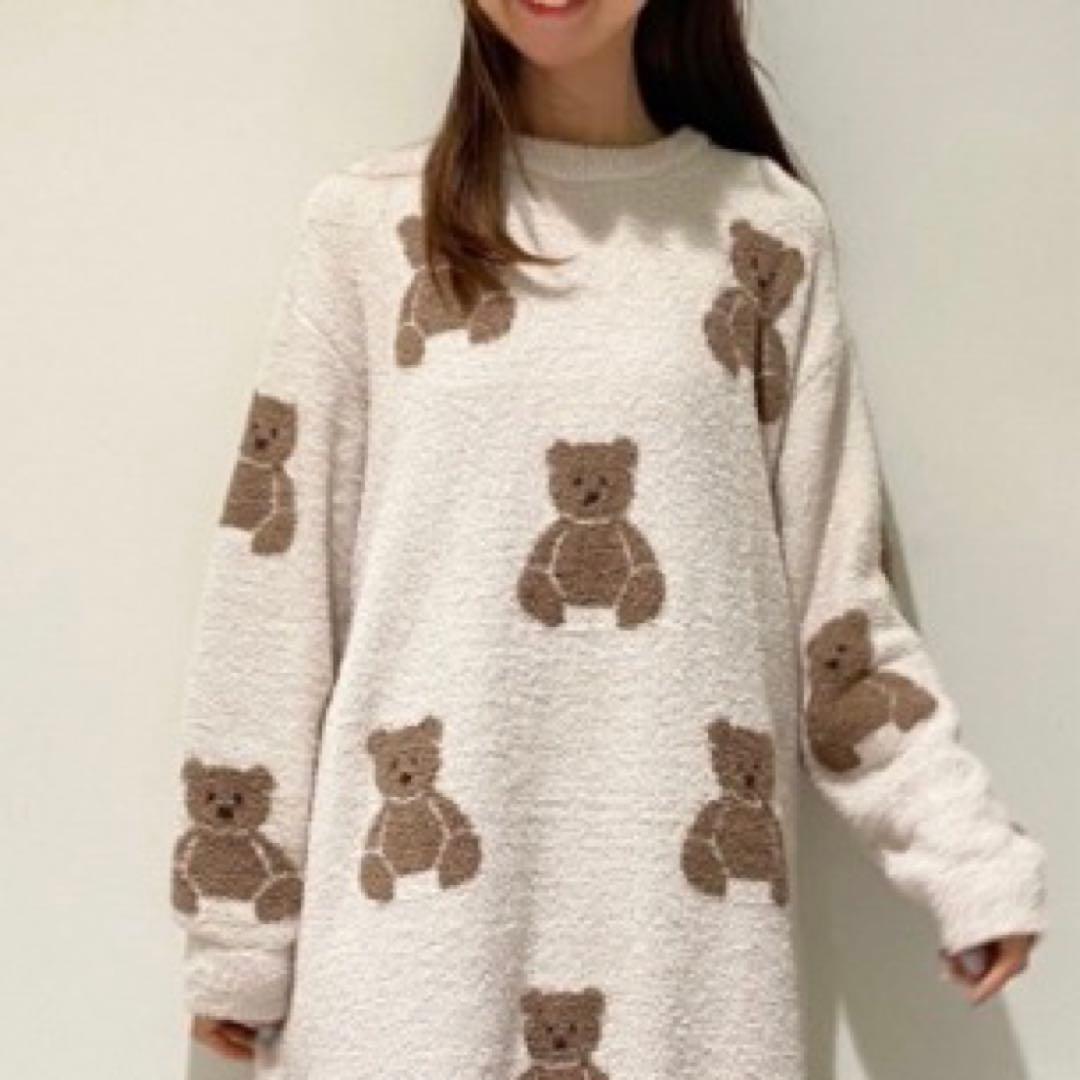 新品　ジェラートピケ　ベアジャガード　プルオーバー　ベージュ