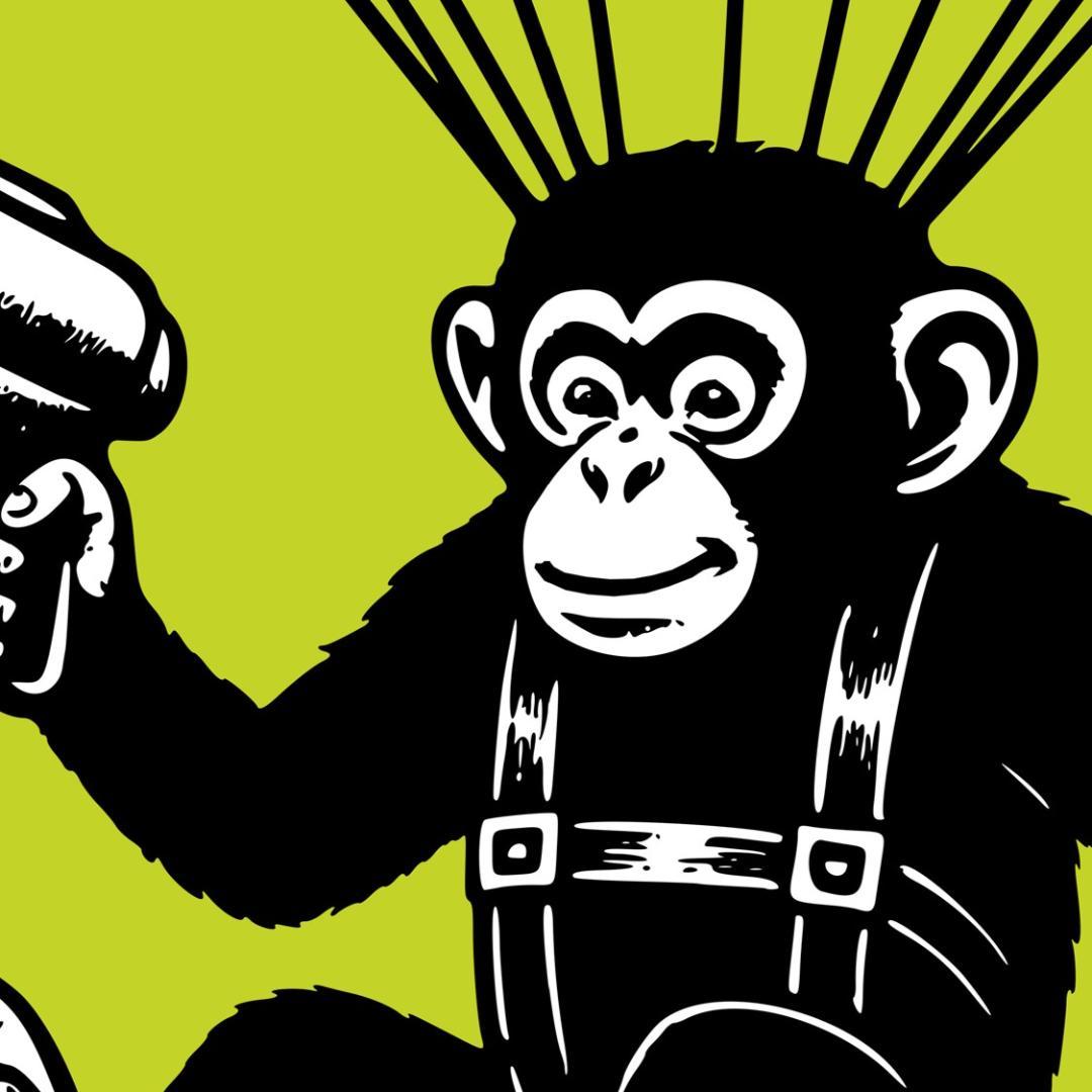 MONKEY MARK パラシュート猿 グラフィックアート A1サイズ