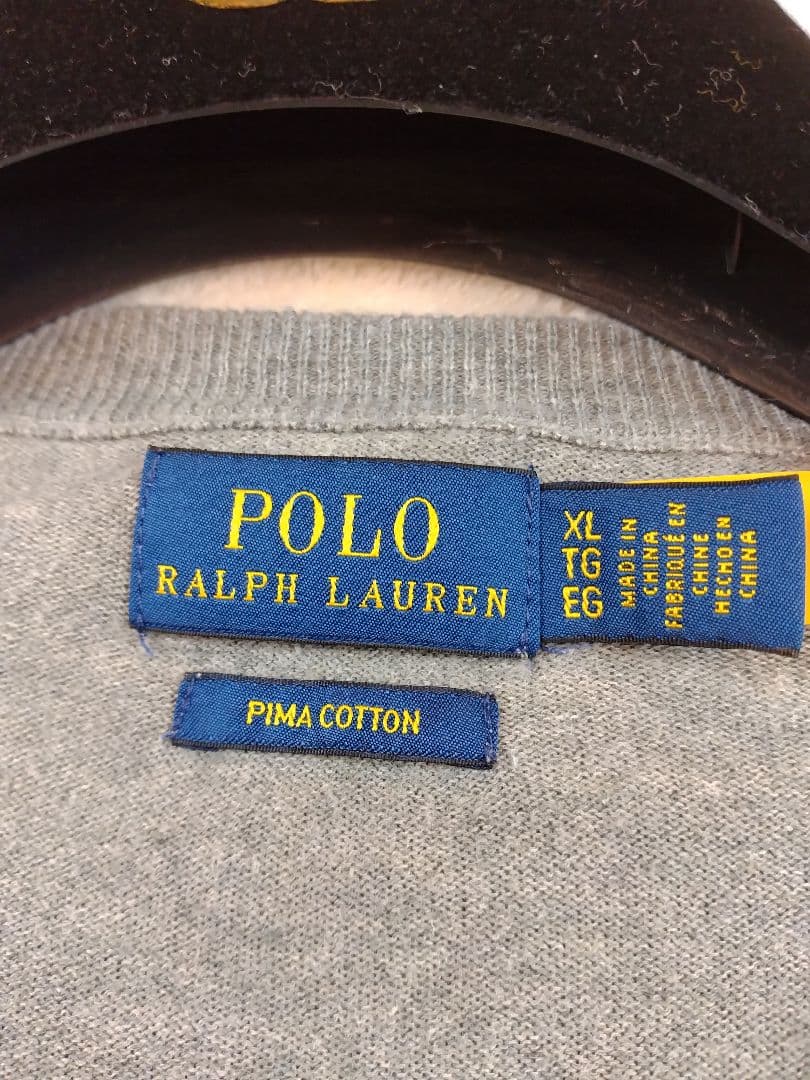 ポロラルフローレン Pima Cotton カーディガン XLサイズ　グレー