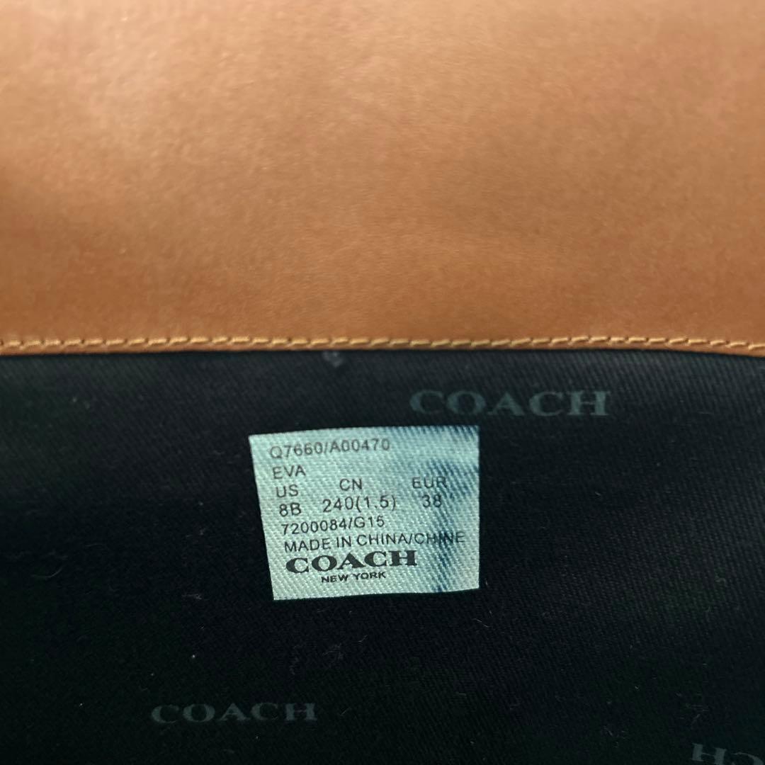 COACH コーチ 本革 ロングブーツ 黒×ブラウン レザー シンプル