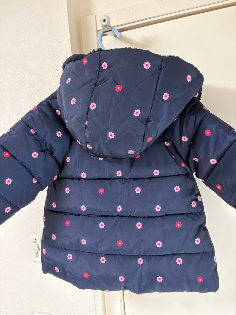 JACADI PARIS ネイビー花柄ダウンコート 24M88㎝
