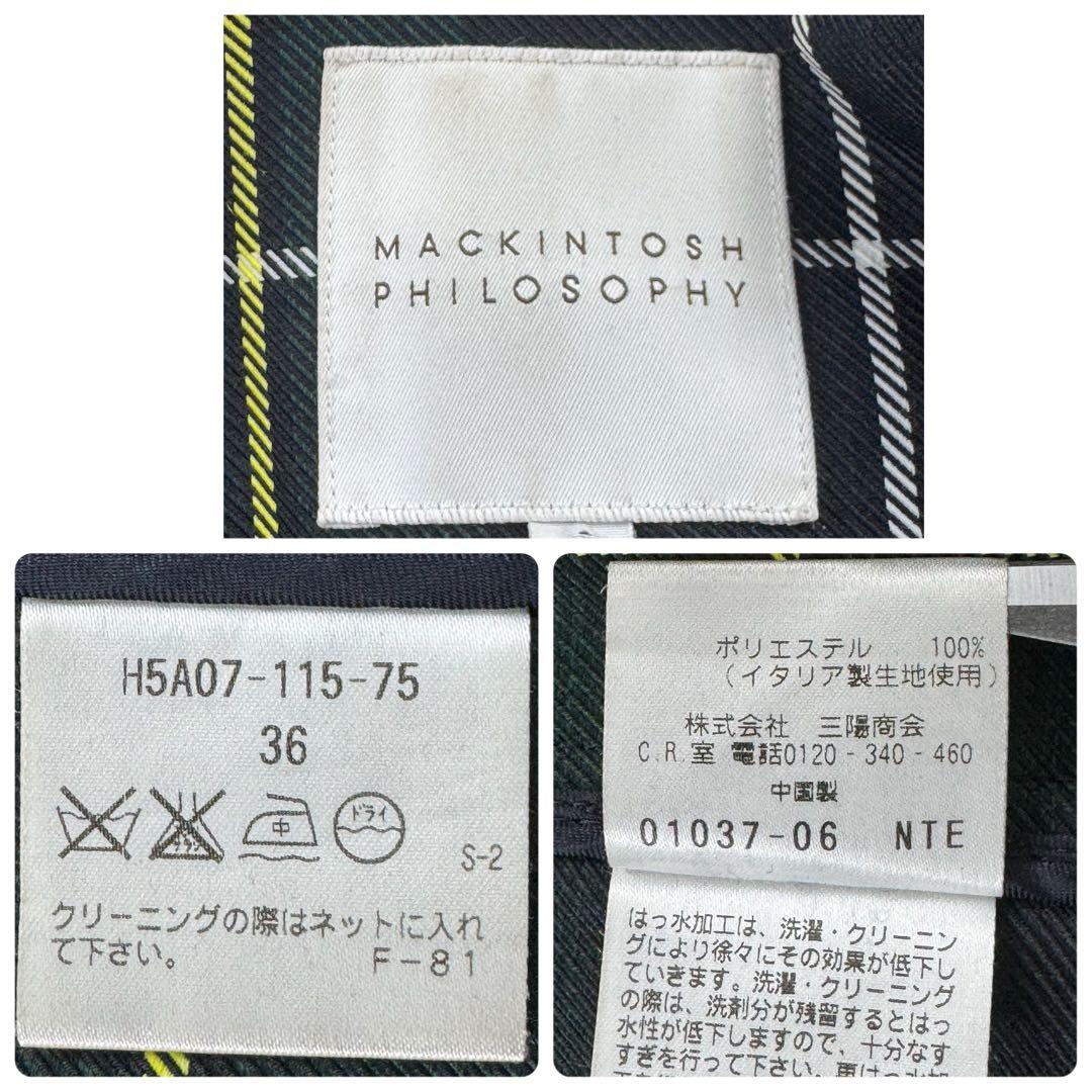 極美品✨マッキントッシュ ステンカラーコート タータンチェック 撥水 伊生地