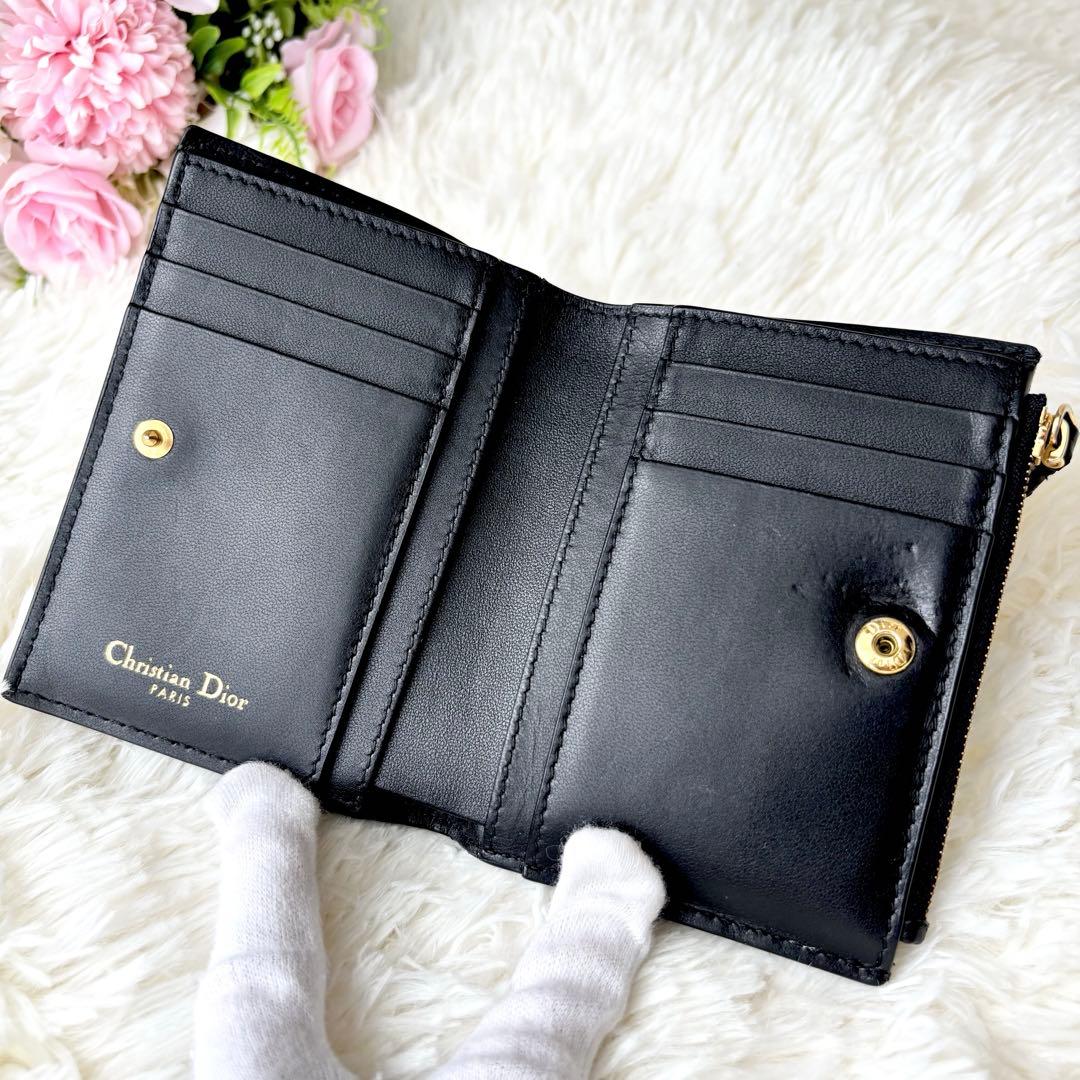Christian Dior カロ ダリアウォレット 二つ折り財布 黒