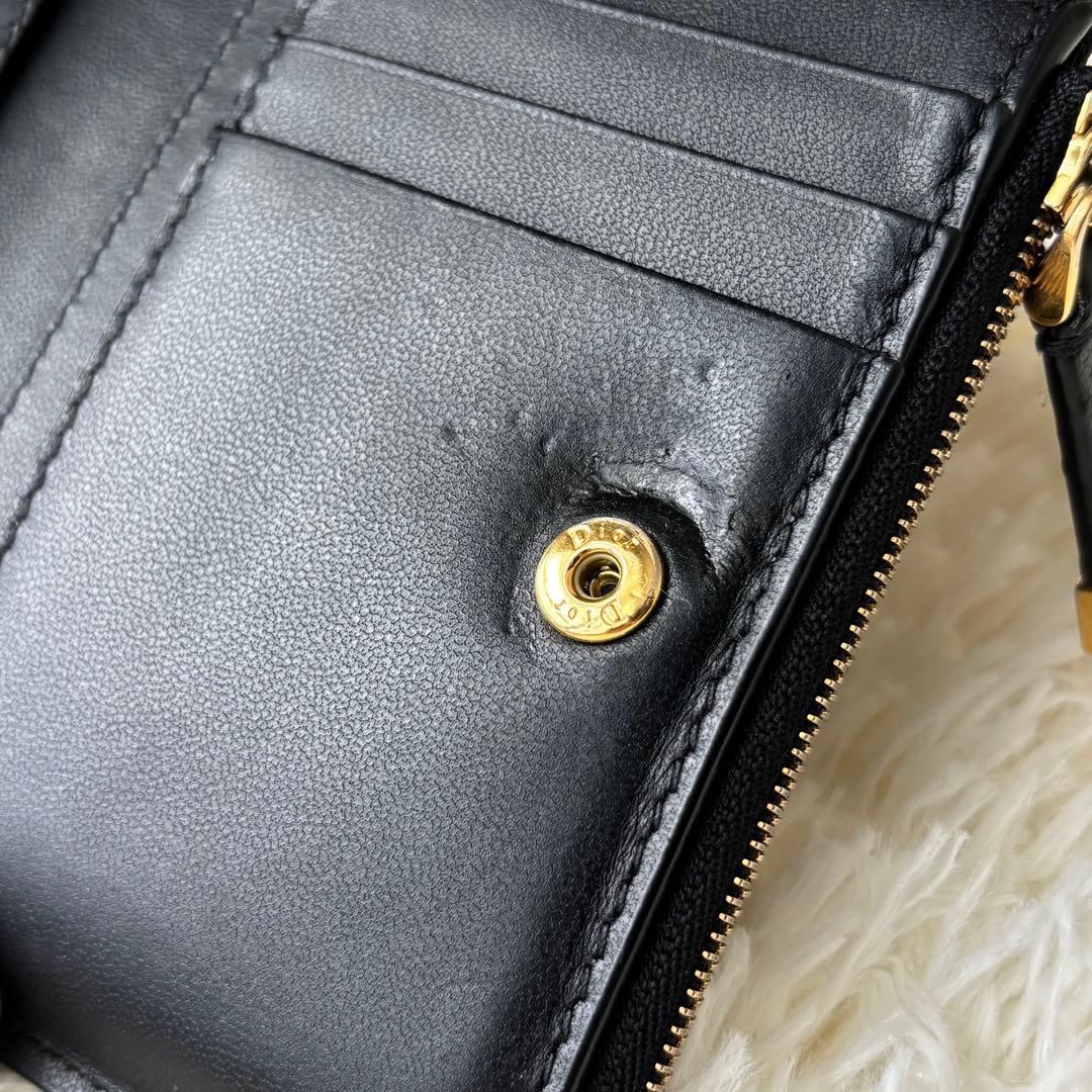 Christian Dior カロ ダリアウォレット 二つ折り財布 黒