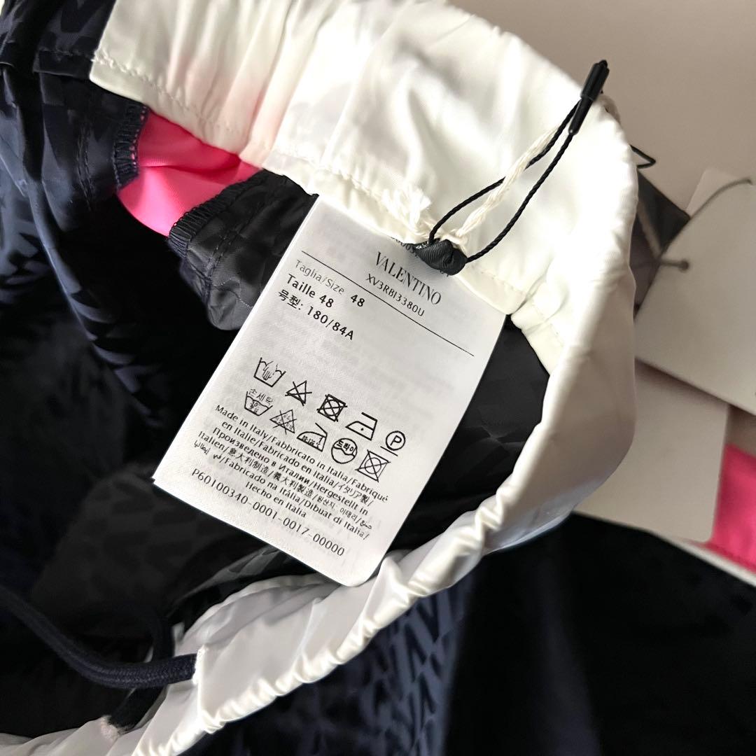 未使用タグ付 VALENTINO ナイロンパンツ 48L トラックパンツ Vロゴ