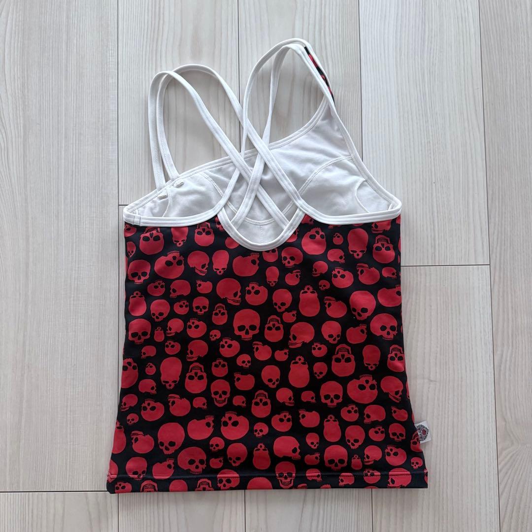 トップス red & black skull print camisole