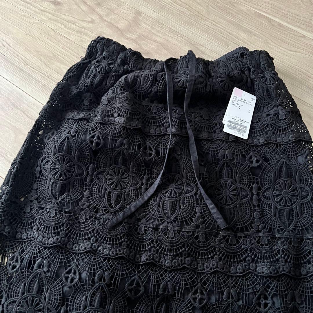 新品未使用　journal standard luxe レースMIX スカート黒