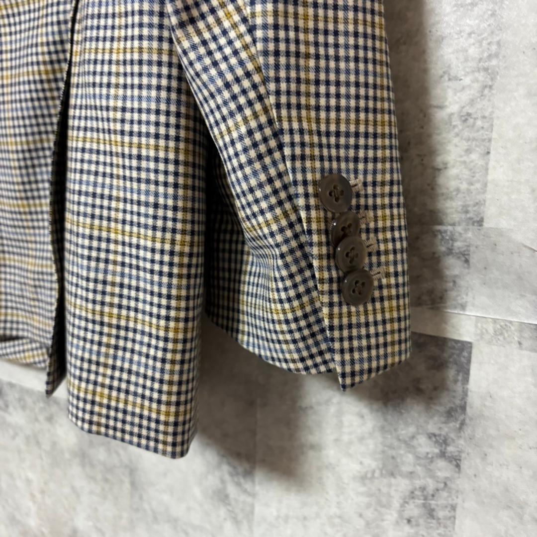 paulsmith 裏地熱帯魚柄 チェック　ダブルジャケット　背抜き　 M50