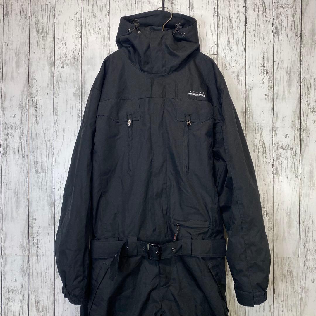 PONTAPES スノーボードウェア オールインワン　つなぎ　黒 M