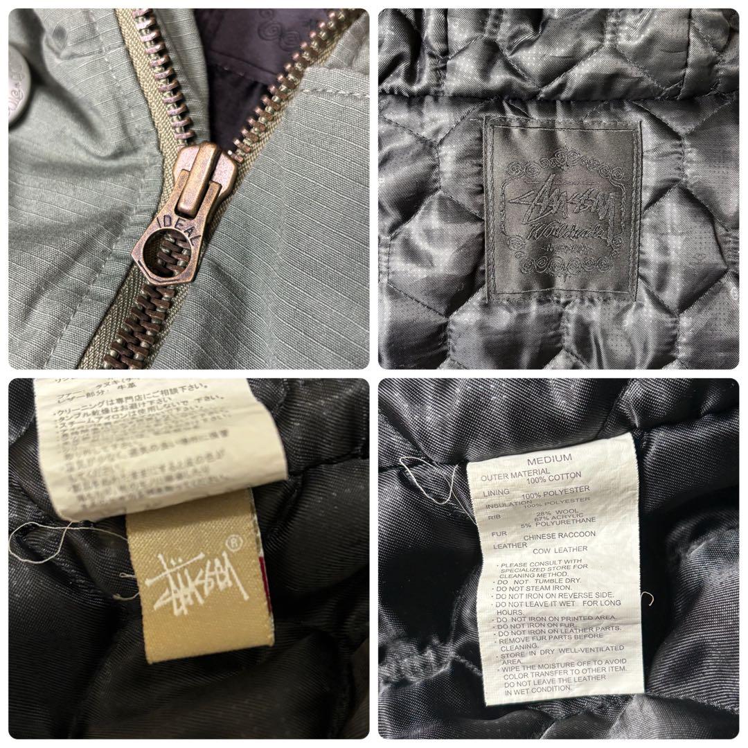 OLD STUSSY　N-3B　モッズコート　IDEAL ZIP　カウレザー