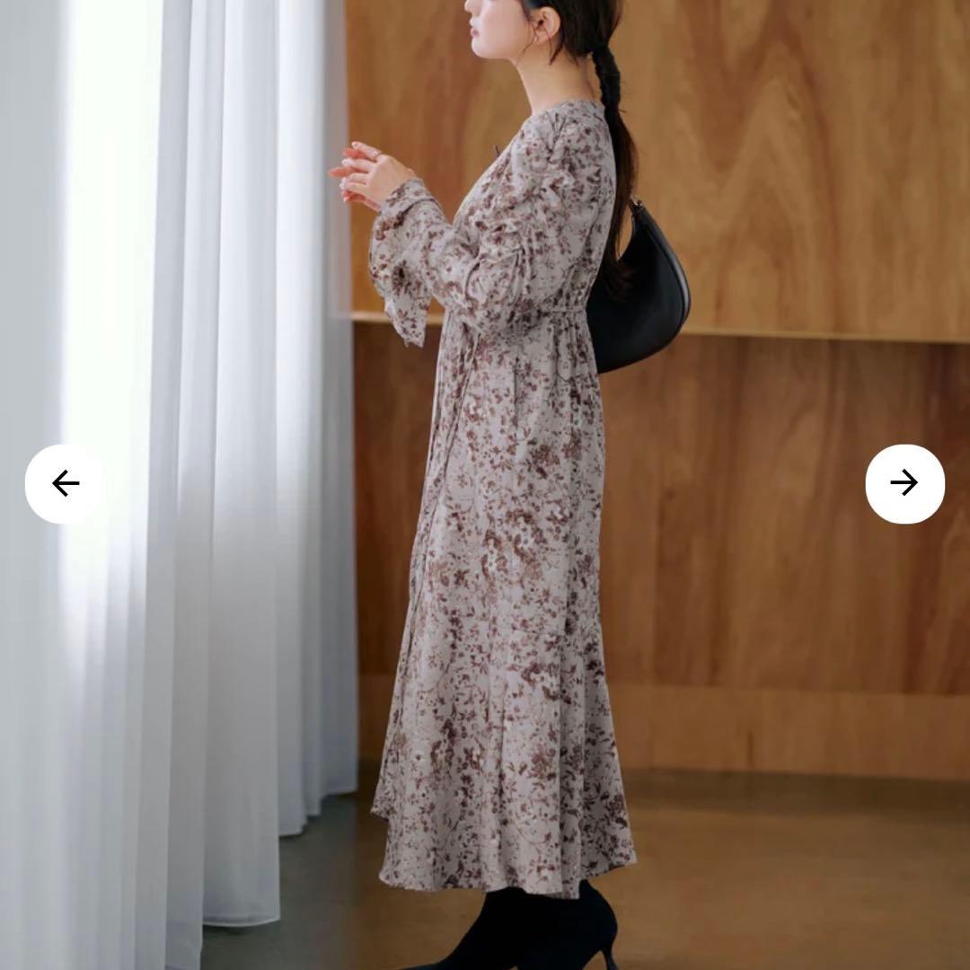 【新品タグ付】COHINA コヒナ フレアスリーブカシュクールフラワーワンピース