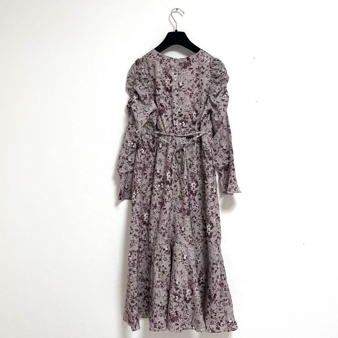 【新品タグ付】COHINA コヒナ フレアスリーブカシュクールフラワーワンピース