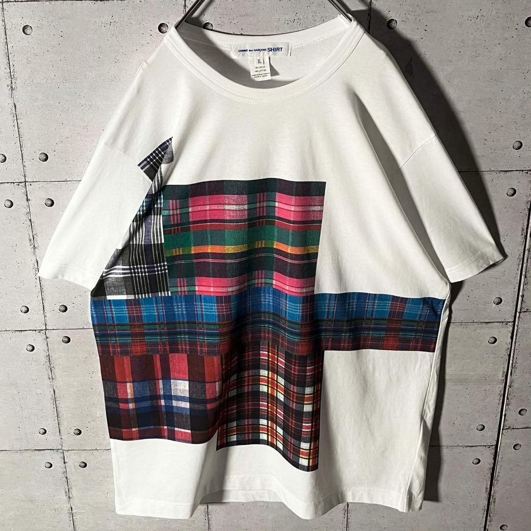 コムデギャルソン ☆ チェック柄 Tシャツ 希少サイズ XL