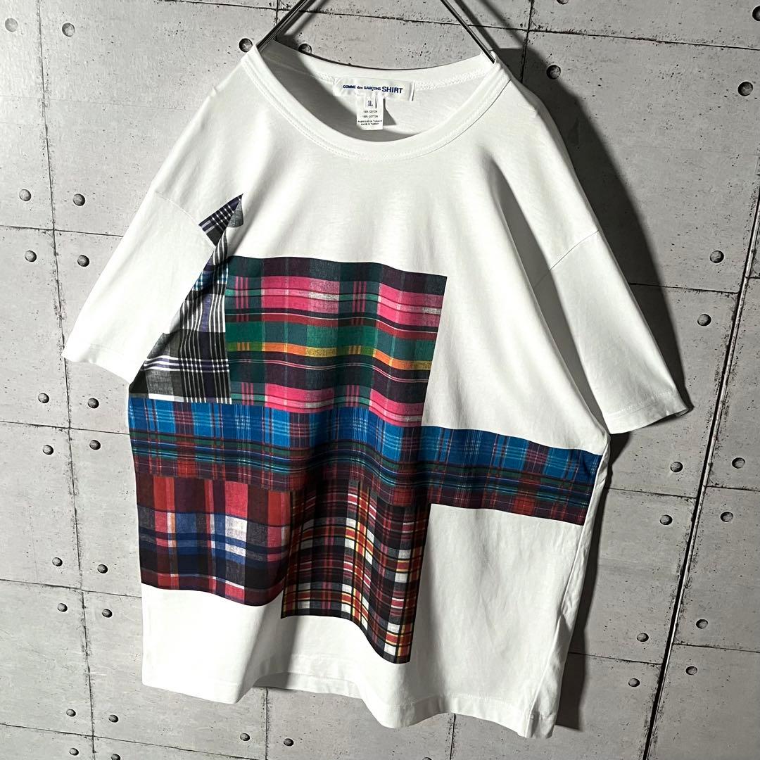 コムデギャルソン ☆ チェック柄 Tシャツ 希少サイズ XL