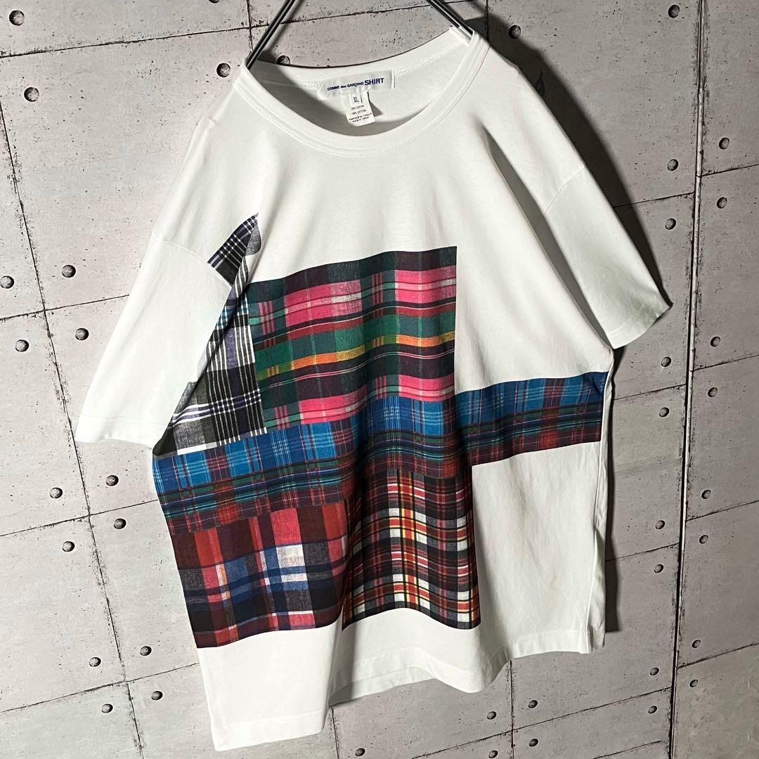 コムデギャルソン ☆ チェック柄 Tシャツ 希少サイズ XL