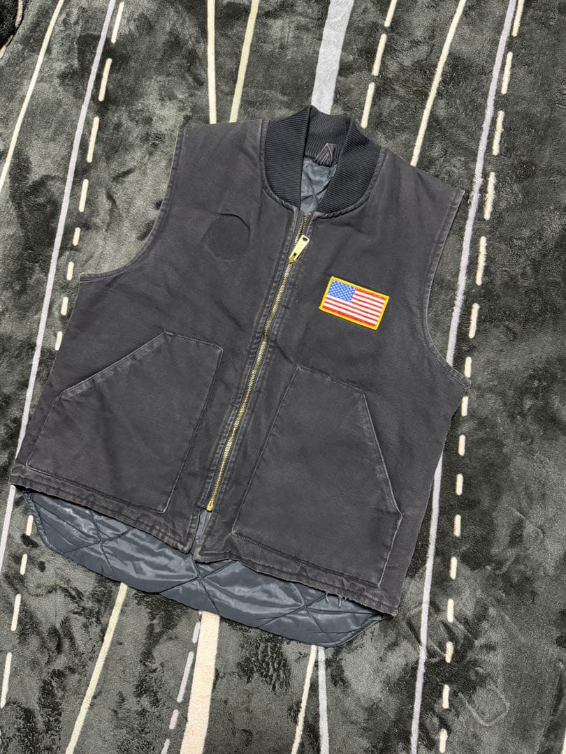 ‼️90s Carhartt カーハート ダックベストVQ185 ブラック