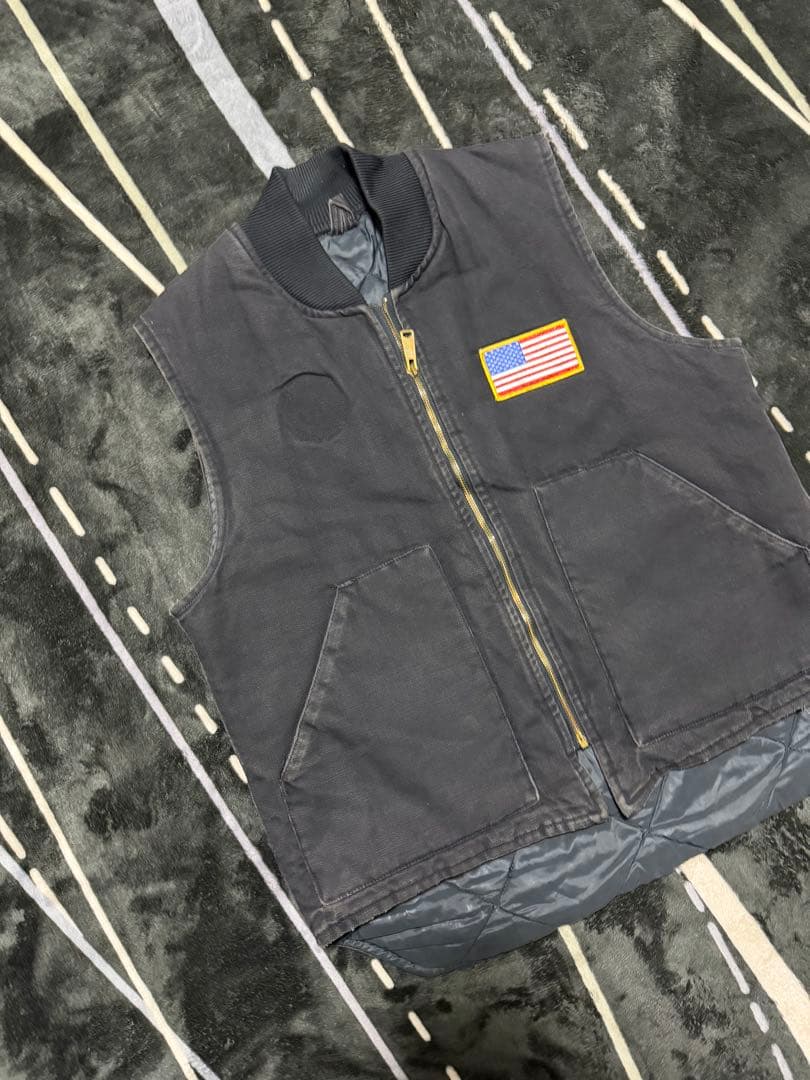 ‼️90s Carhartt カーハート ダックベストVQ185 ブラック