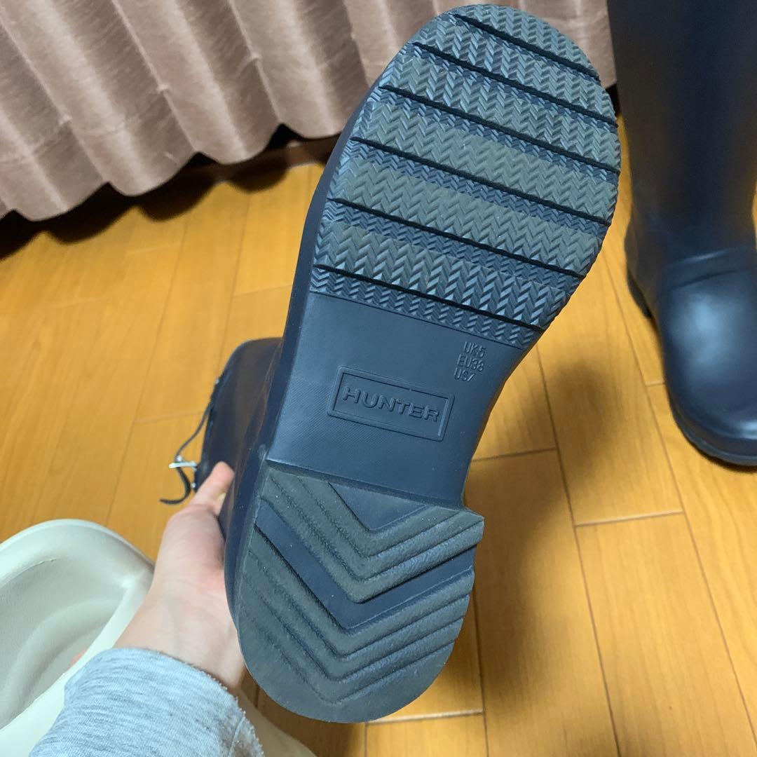 HUNTER 長靴 ネイビー バックル付き