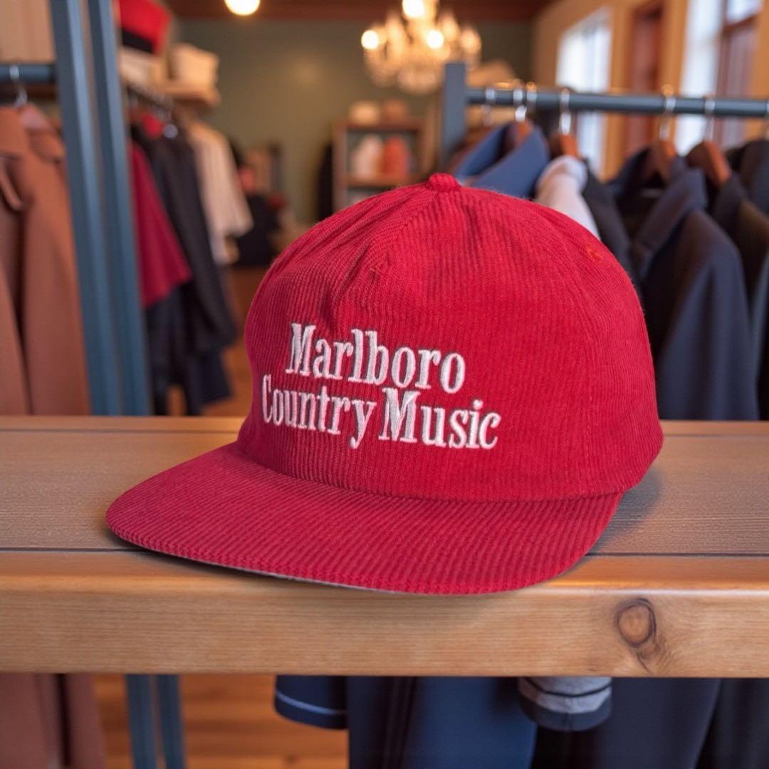 Marlboro Country Music Capコーデュロイ キャップ赤