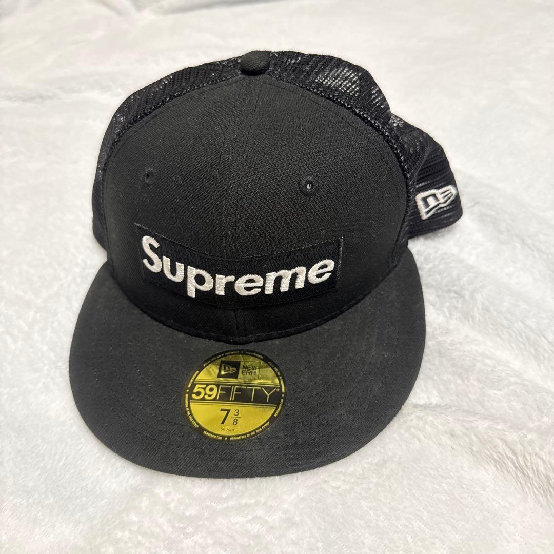Supreme 59FIFTY ブラックメッシュキャップ 7 3/8 値下げOK
