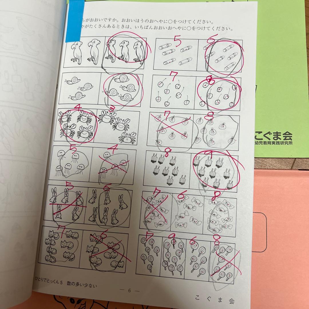 こぐま会　ひとりでとっくんセット　小学校受験対策問題集　ひもとおし2×6おまけ付