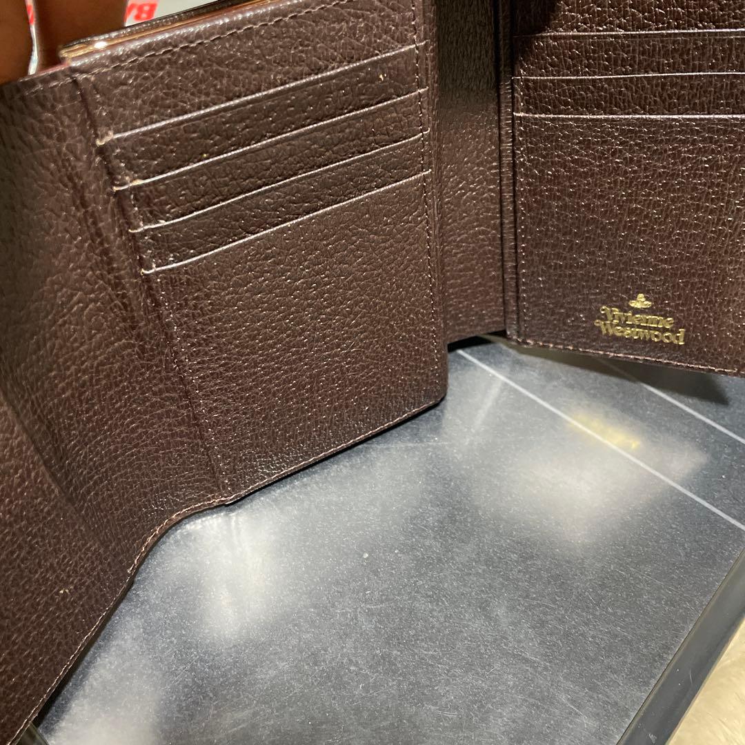 ヴィヴィアン・ウエストウッド　ダークブラウン レザー 三つ折り財布
