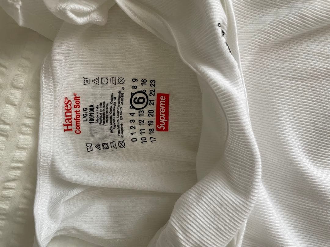 未使用 MM6 × Supreme 白L タンクトップ シュプリームマルジェラ